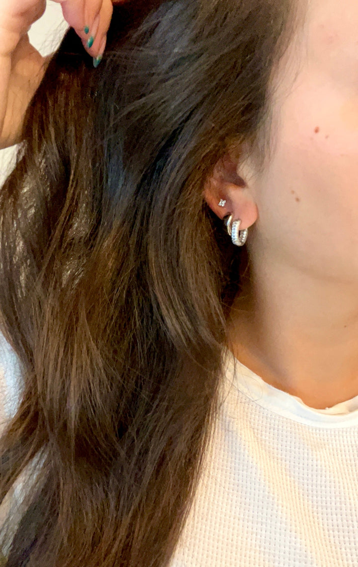 Chunky Baby Hoops | Silver