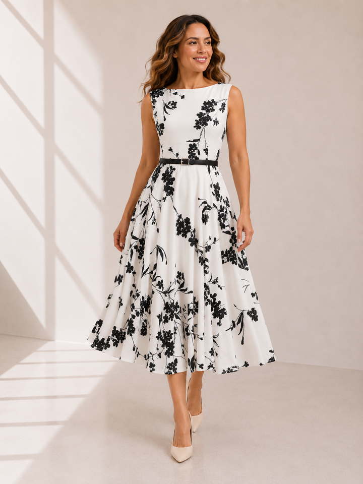 Greta | Retro Swing Floral Dress