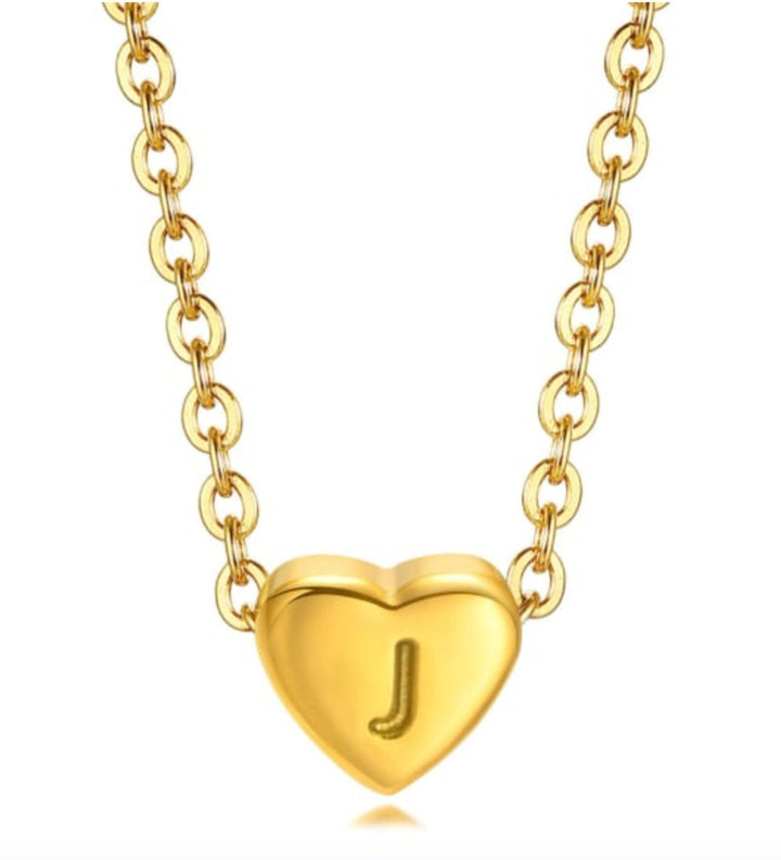 Mini Heart Initial Necklace