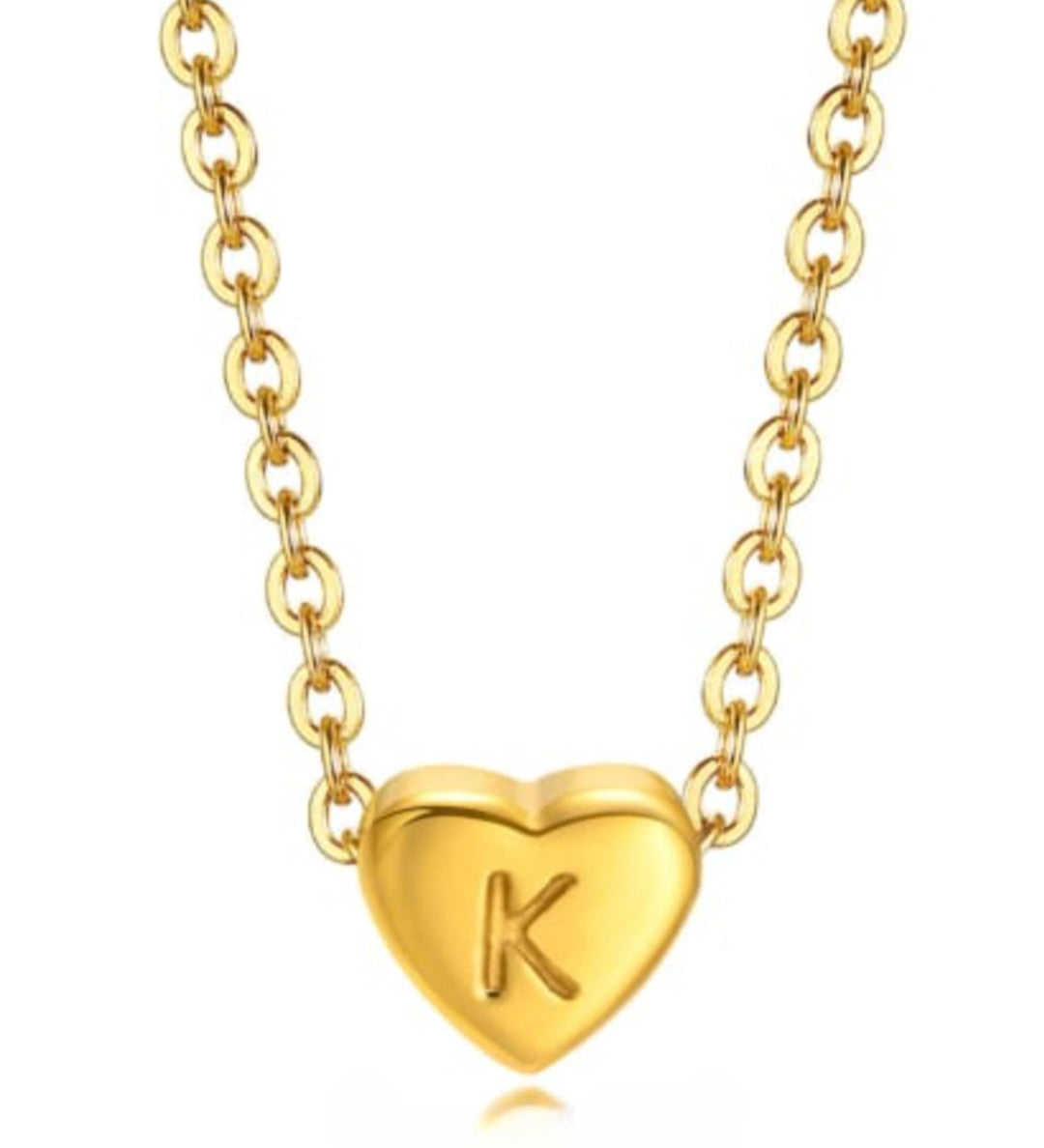 Mini Heart Initial Necklace