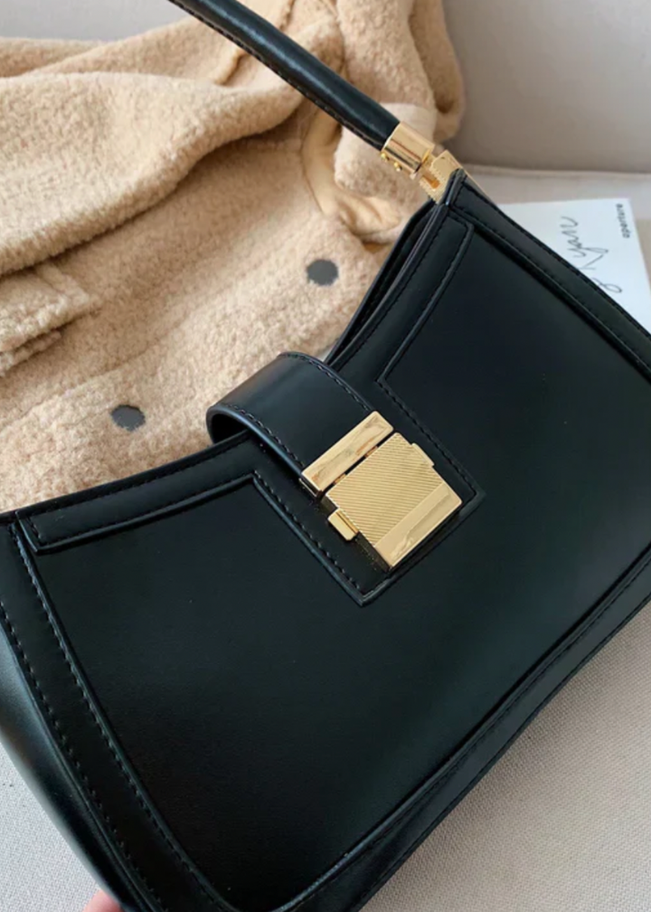 Noa | Black Bag with Gold Buckle