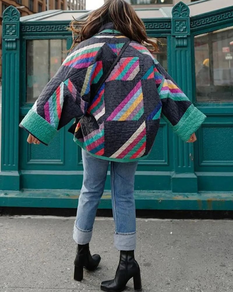Women's Jacket | Geometric Print Pattern