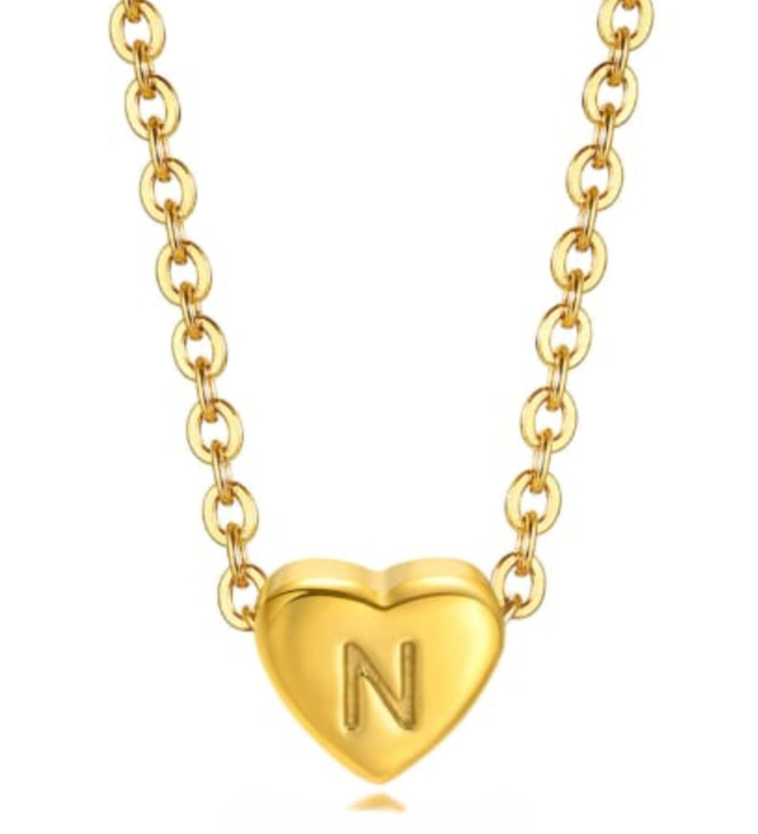 Mini Heart Initial Necklace