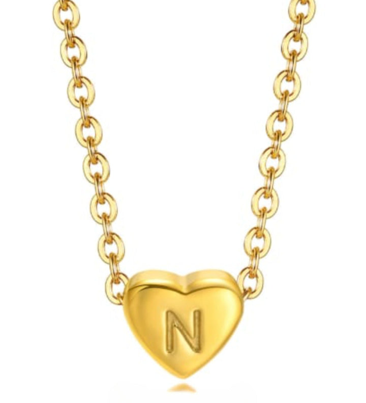 Mini Heart Initial Necklace