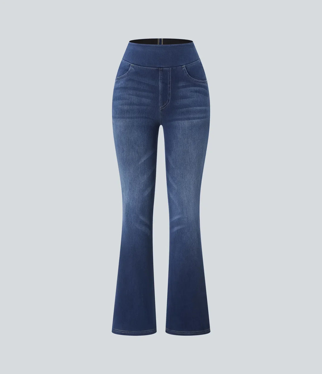 Premium Wash™ High Waisted Pockets Washed Casual Bootcut Jeans