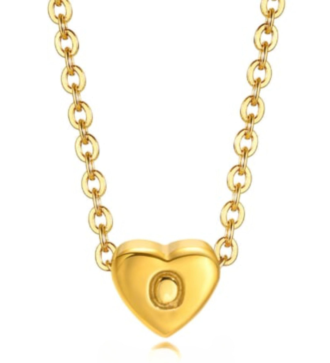 Mini Heart Initial Necklace