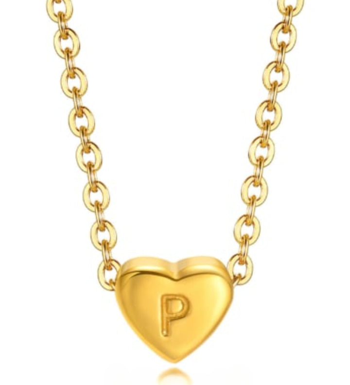 Mini Heart Initial Necklace