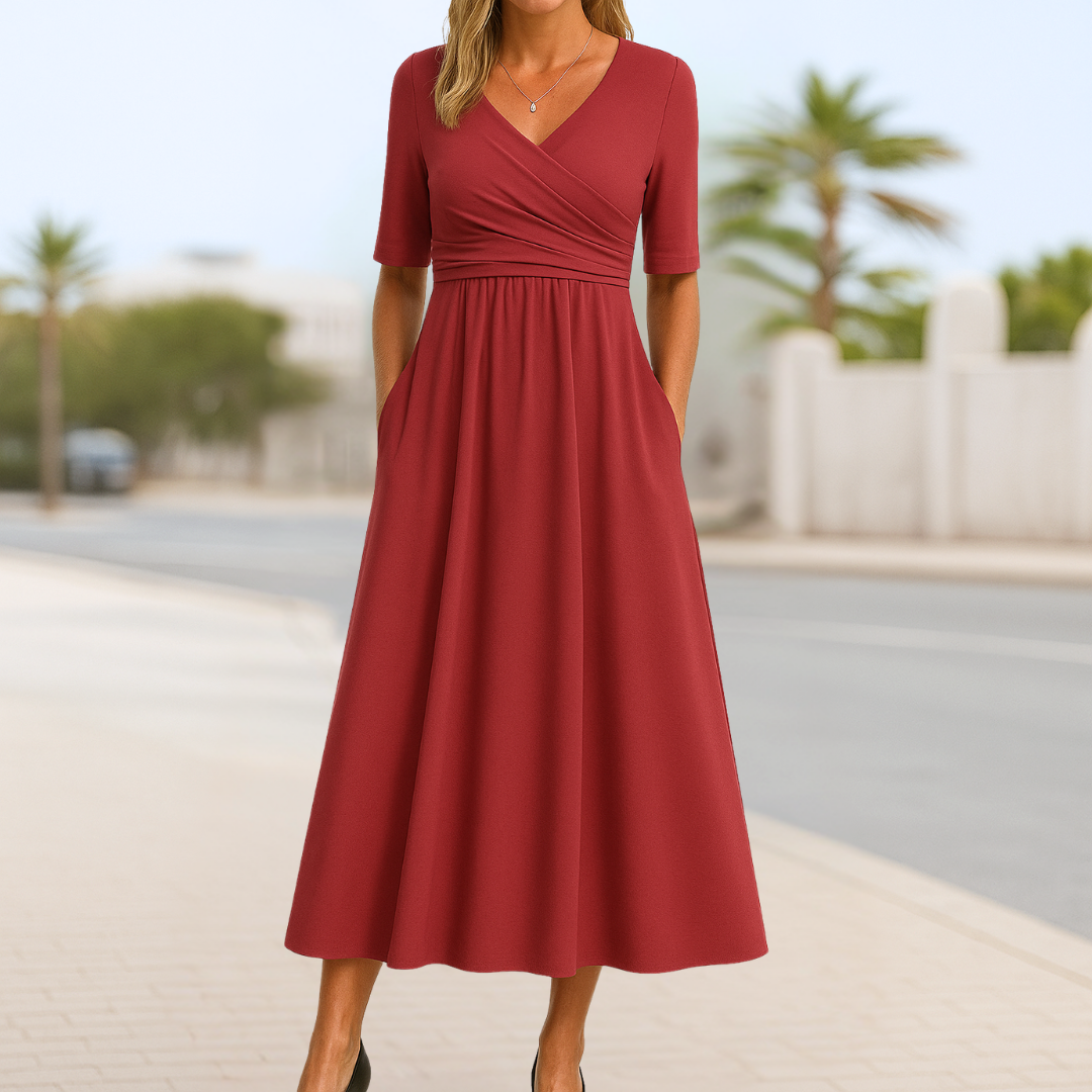 Talia | Crossover Short-Sleeve Dress