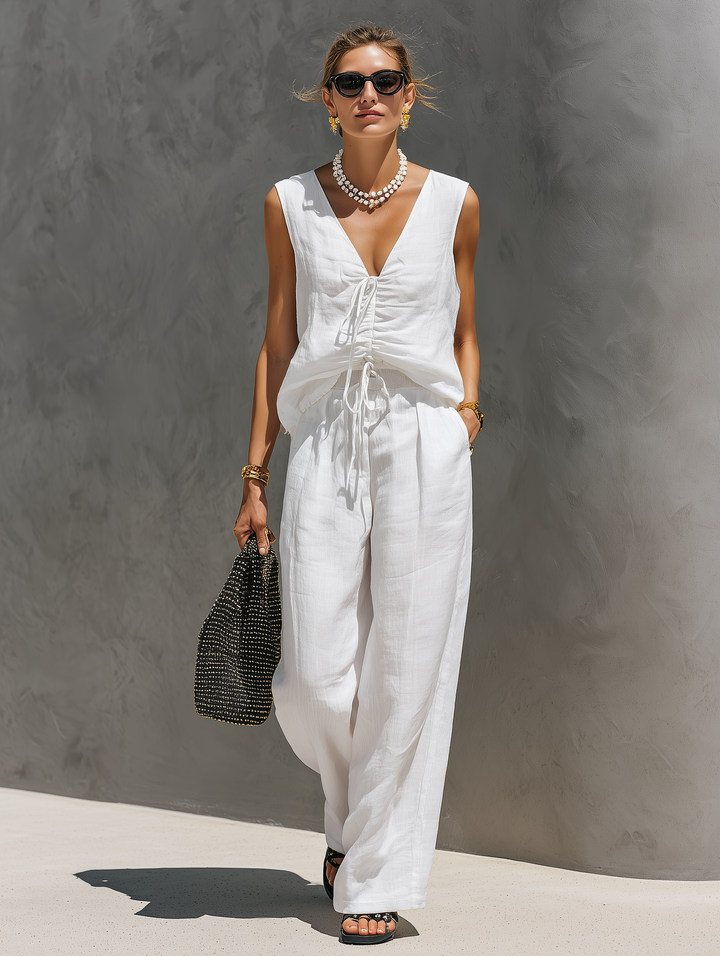 Celine | Linen Top & Trousers Set