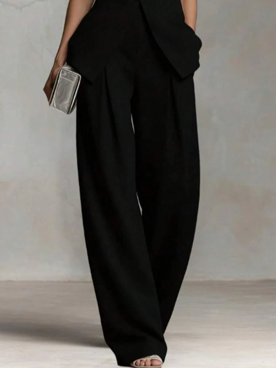 Ophelia | Sleeveless Shirt & Wide-Leg Pants Set