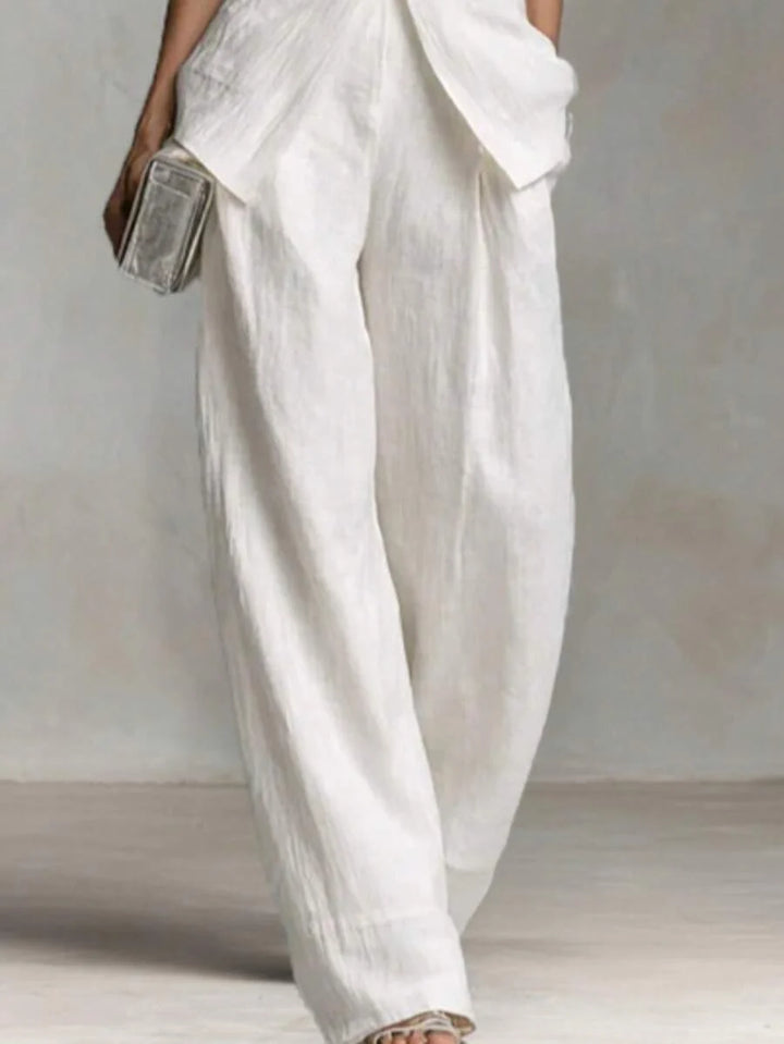Ophelia | Sleeveless Shirt & Wide-Leg Pants Set