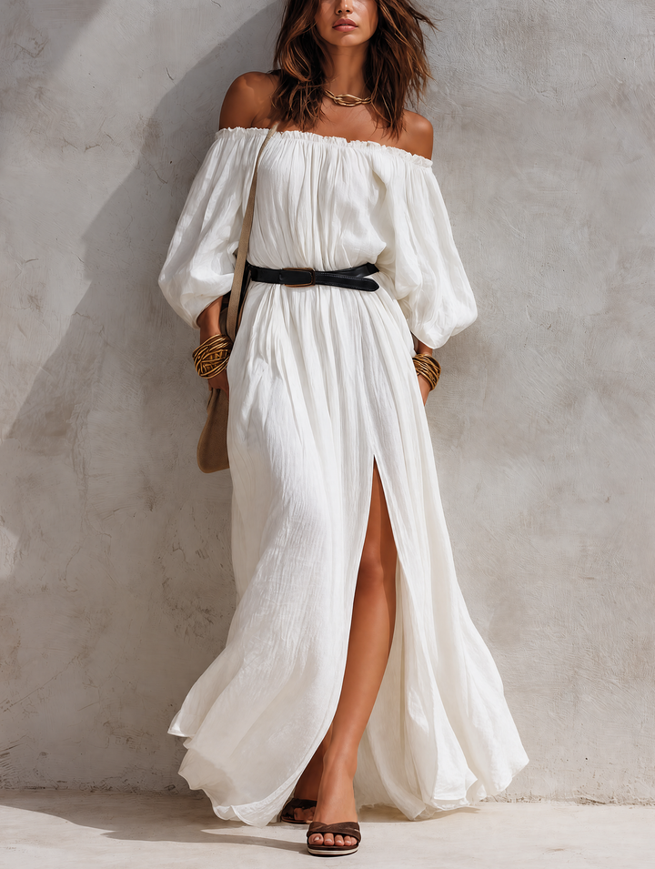 Sienna | Off-Shoulder Belted Maxi Dress