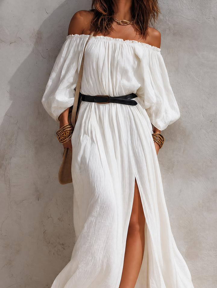 Sienna | Off-Shoulder Belted Maxi Dress