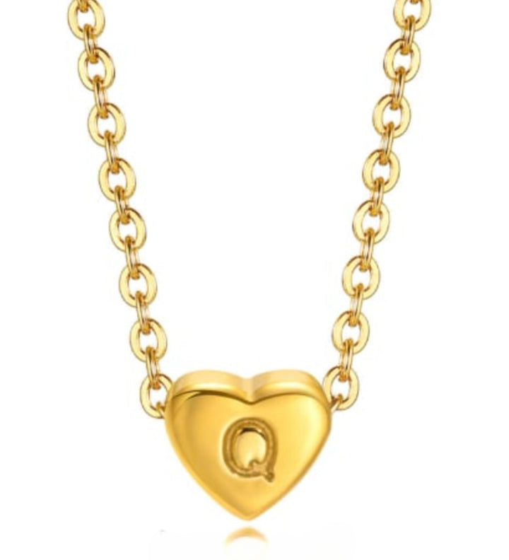Mini Heart Initial Necklace