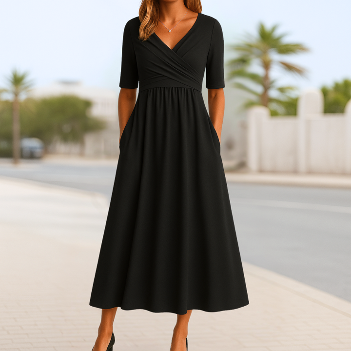Talia | Crossover Short-Sleeve Dress