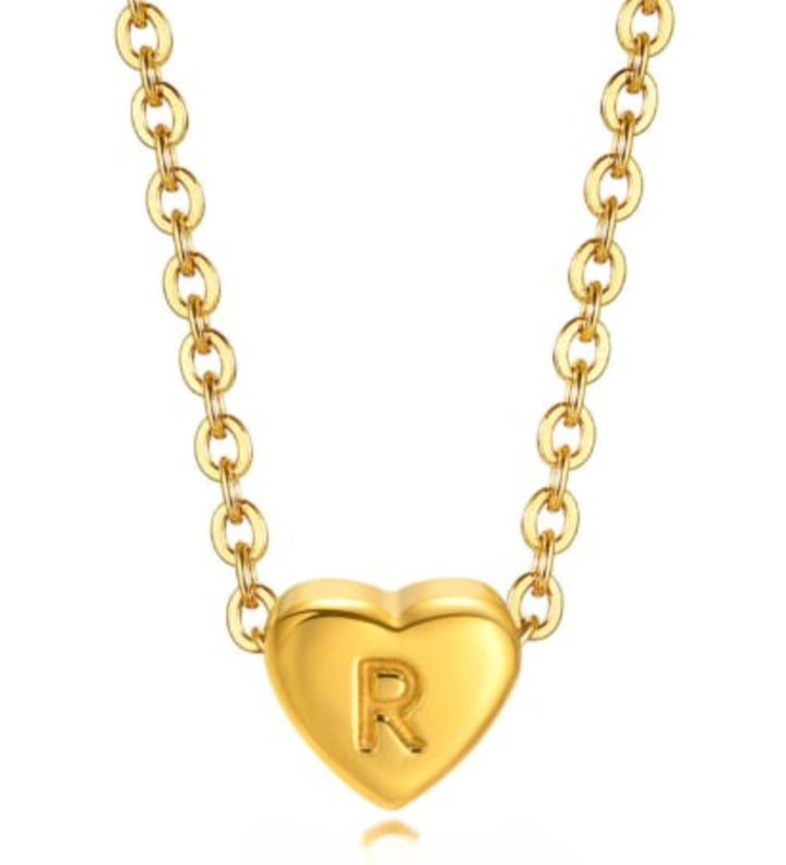 Mini Heart Initial Necklace