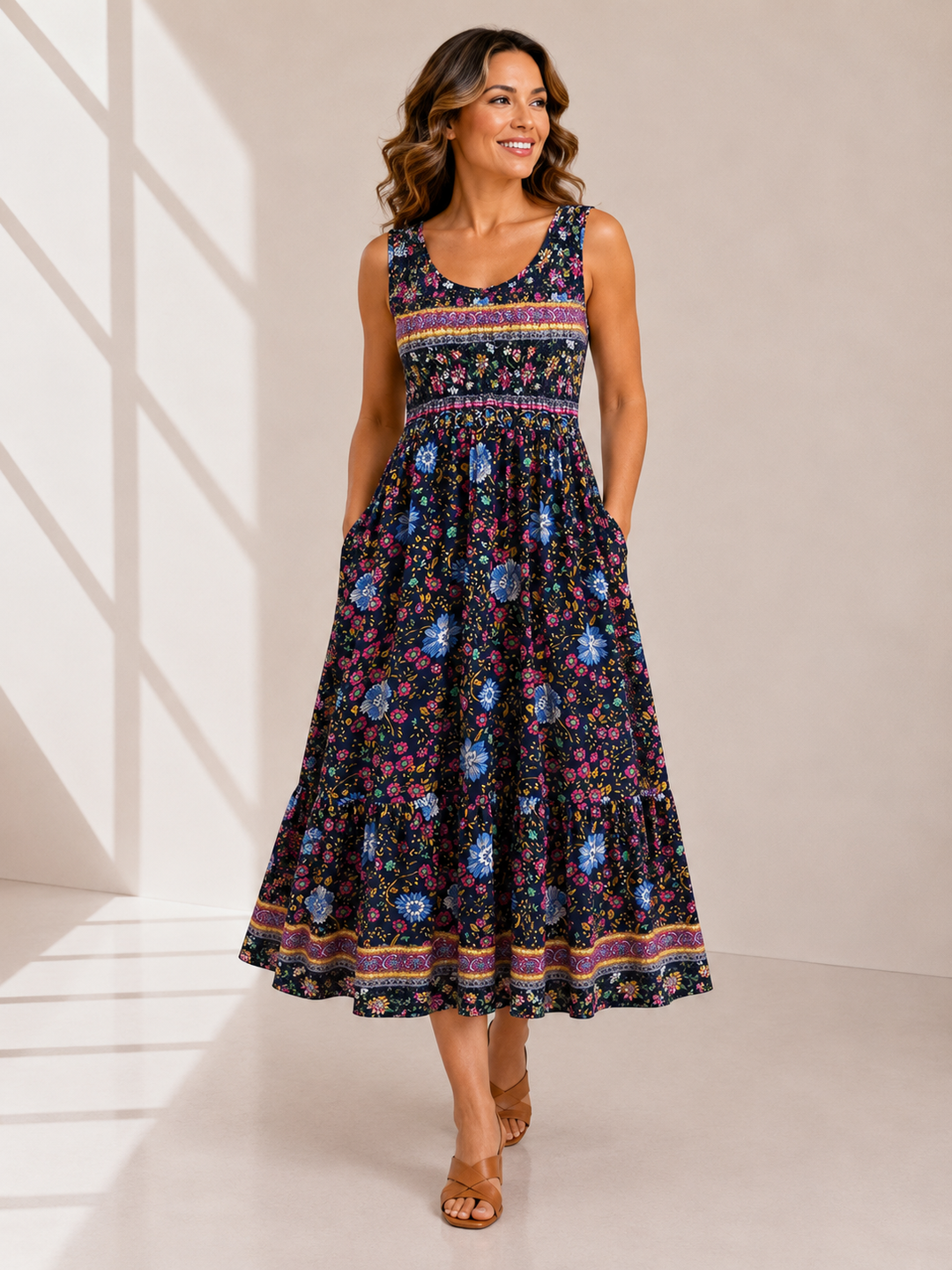 Bo | Boho Floral Pocket Sundress