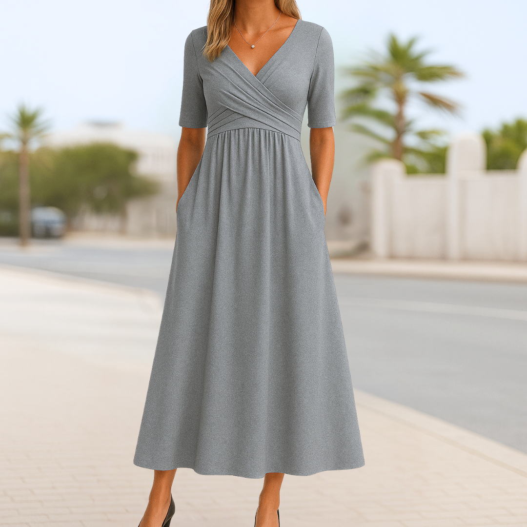 Talia | Crossover Short-Sleeve Dress