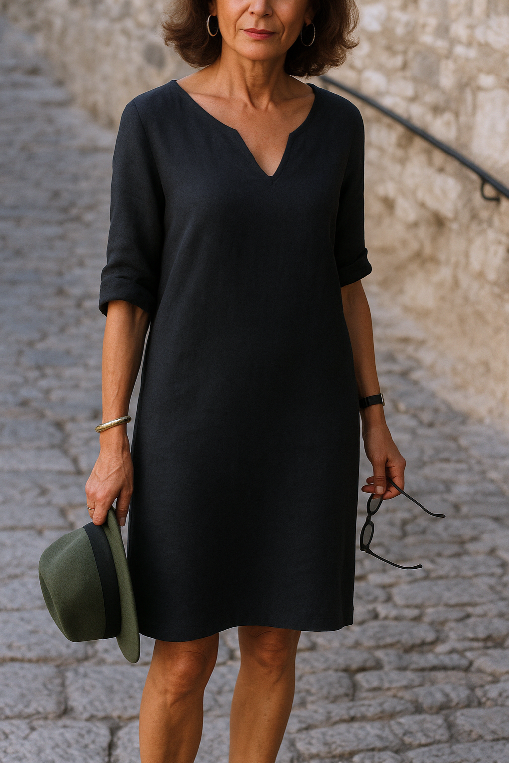ADRIANA | Flowing Dress with V-Neck and Elegant Line