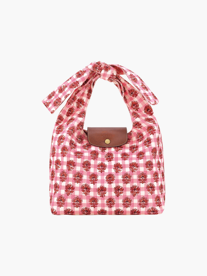Posy | Floral Gingham Bag with Knot Handle