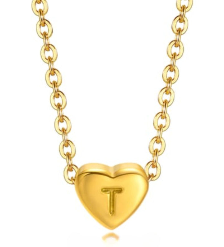 Mini Heart Initial Necklace