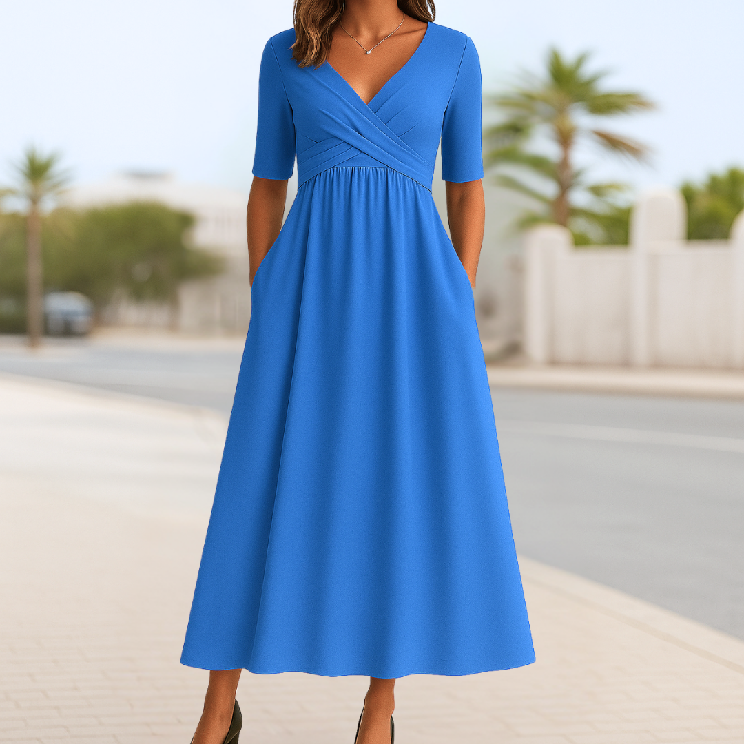 Talia | Crossover Short-Sleeve Dress