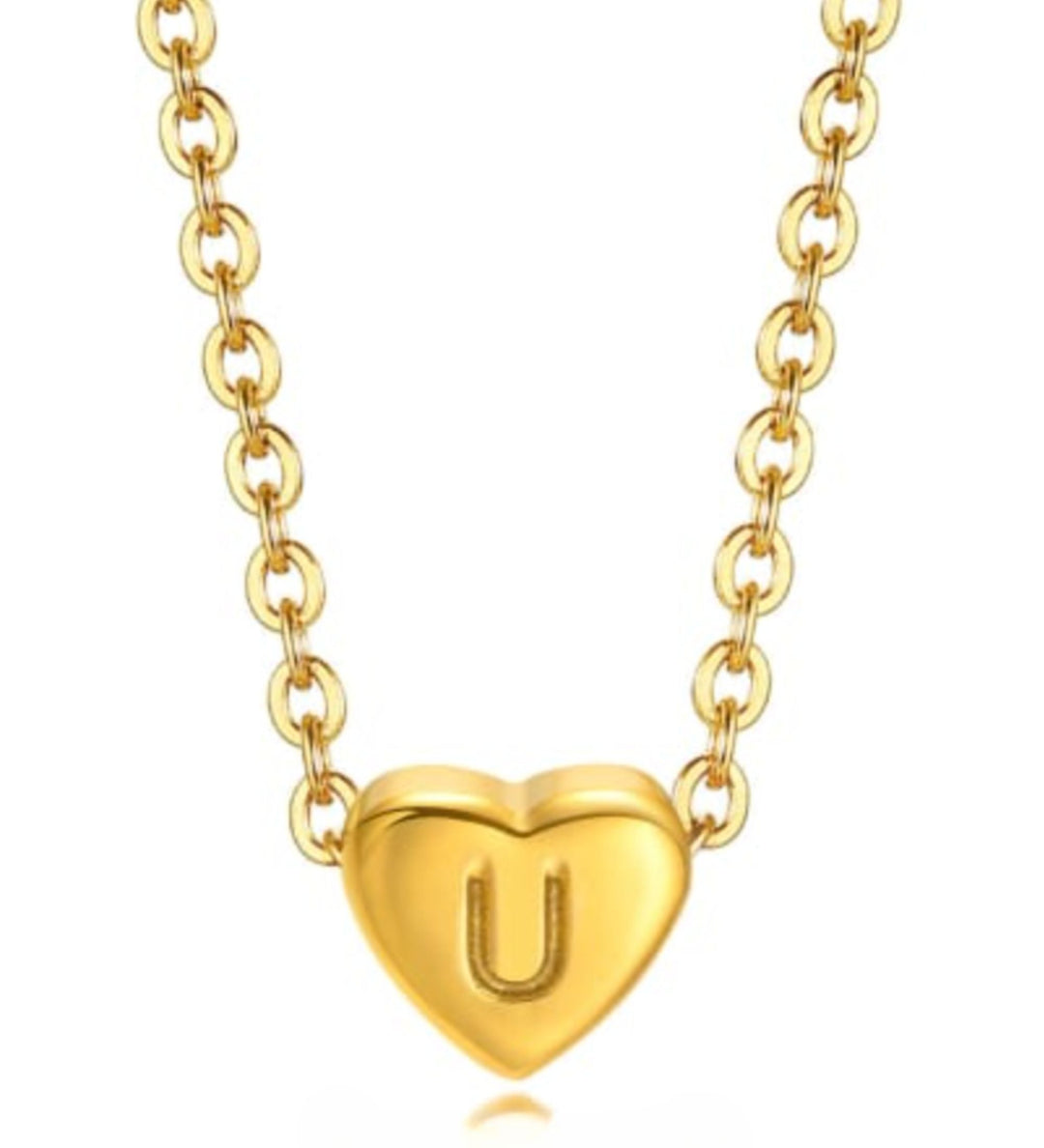 Mini Heart Initial Necklace