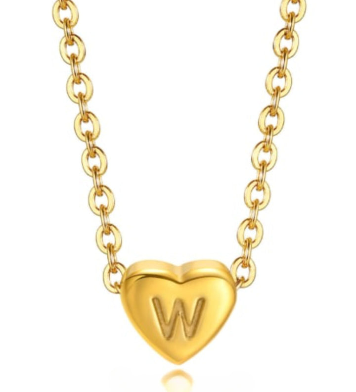 Mini Heart Initial Necklace