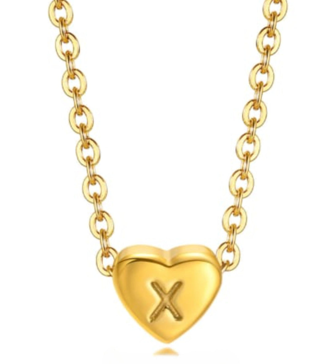 Mini Heart Initial Necklace