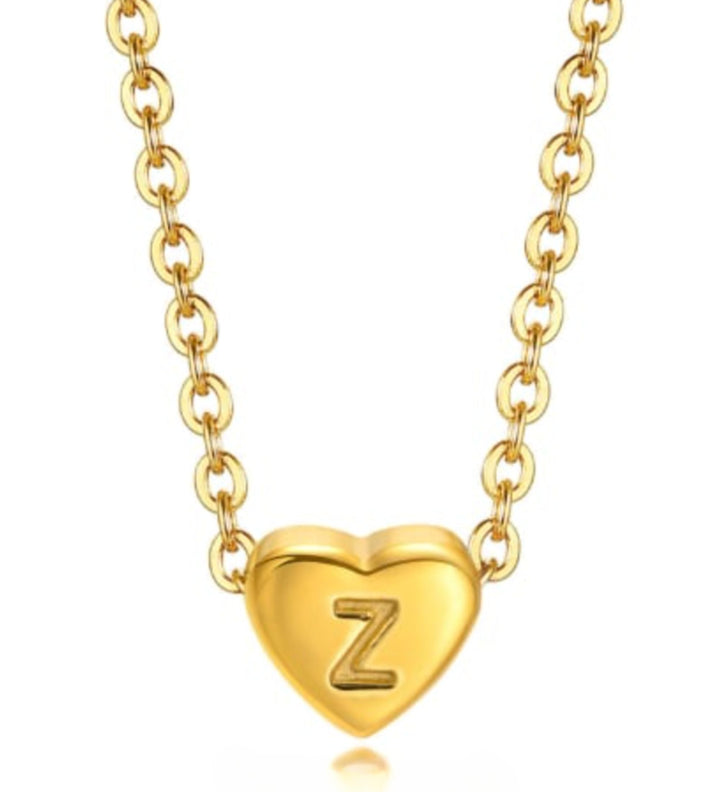 Mini Heart Initial Necklace