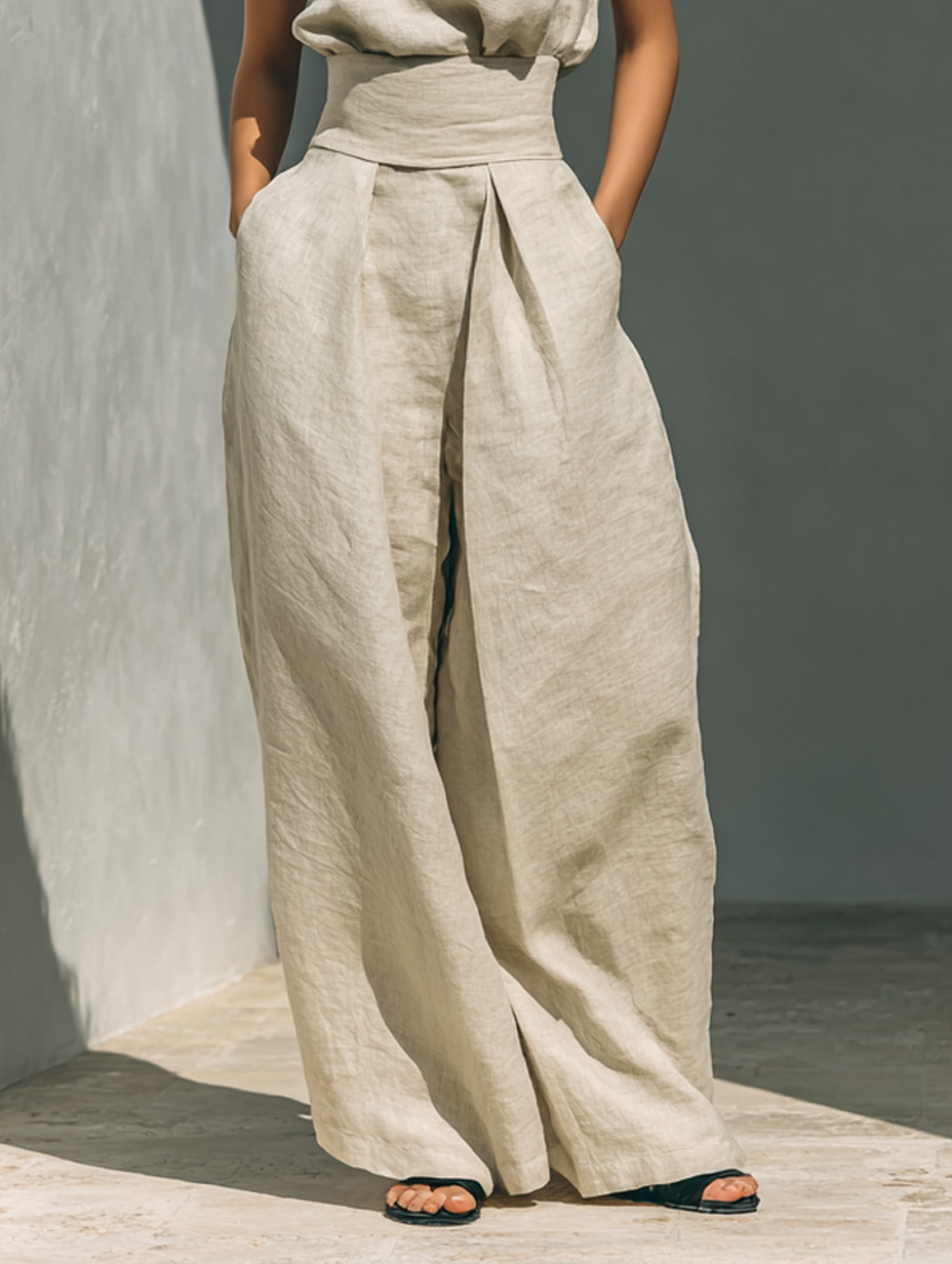 Sage | Sleeveless Blouse & Pants Set