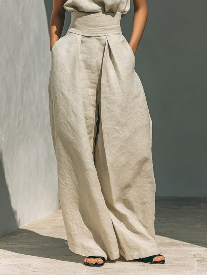 Sage | Sleeveless Blouse & Pants Set