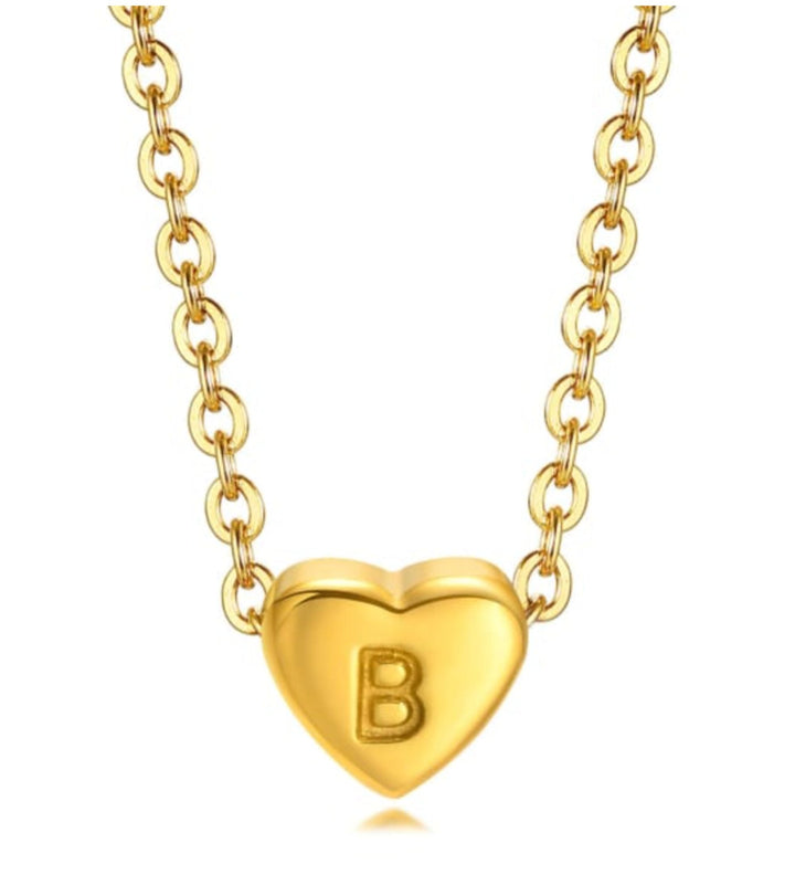 Mini Heart Initial Necklace