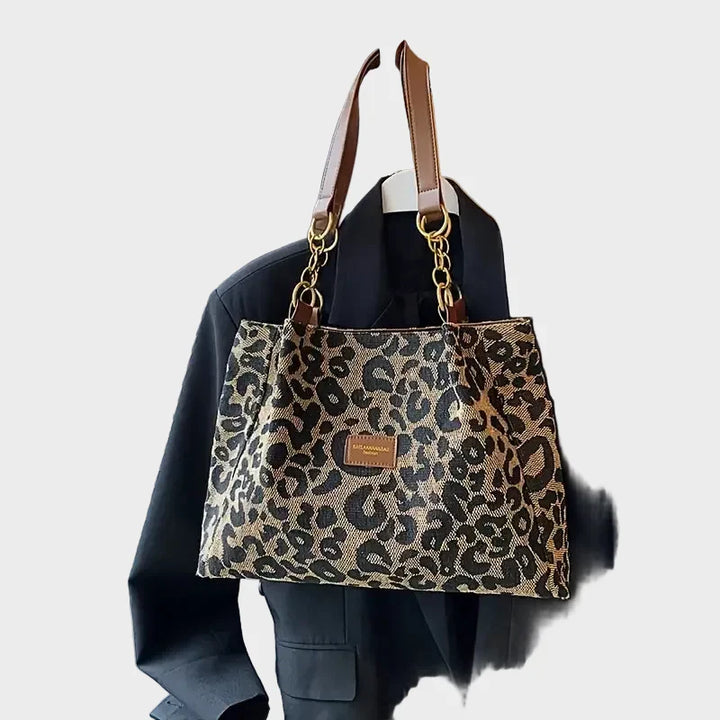 Lush | Leopard Tote with Chain Straps