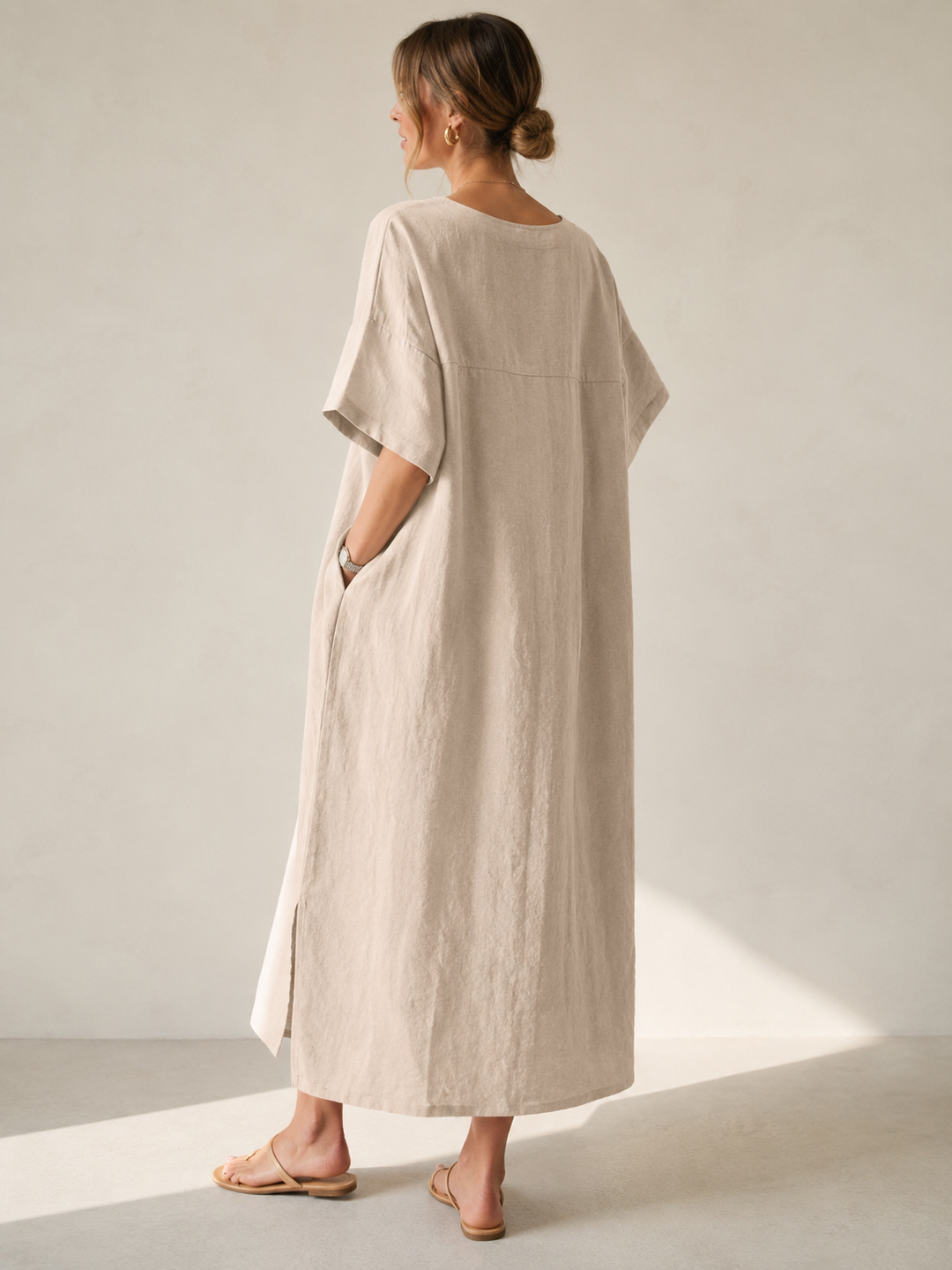 Vera | V-Neck Linen Sundress