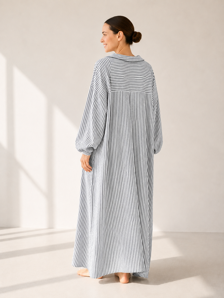 Margaux | Striped Linen Shirt Dress