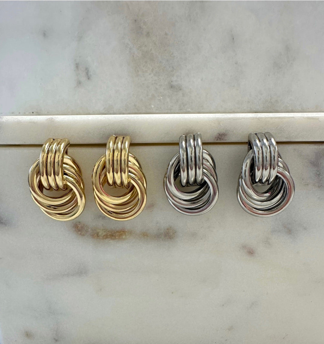 Triple Knot Earrings | Gold
