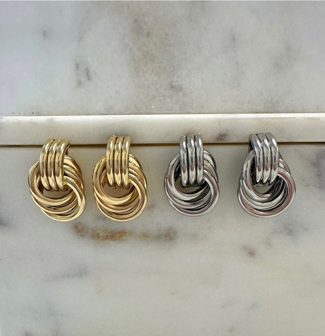 Triple Knot Earrings | Silver
