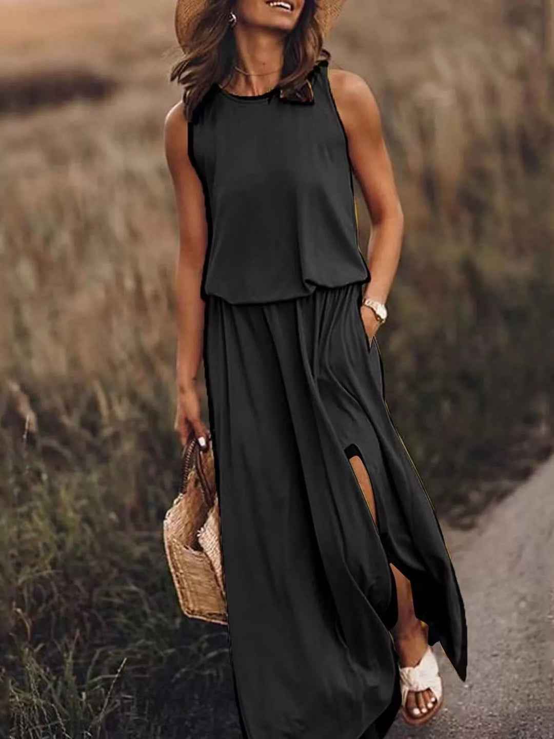 Paloma | Sleeveless Slit Maxi Dress