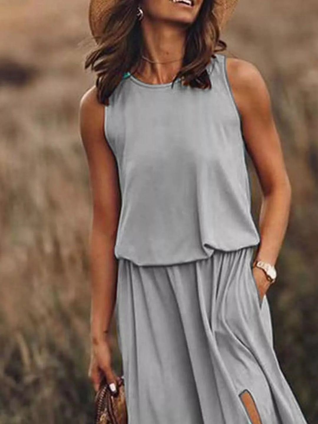 Paloma | Sleeveless Slit Maxi Dress