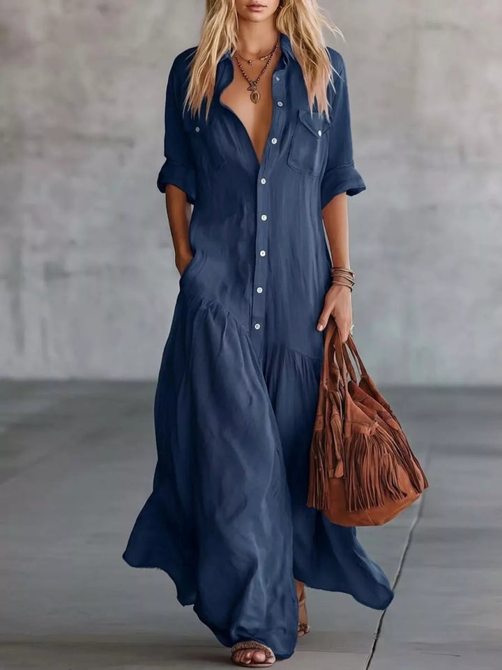 Georgia | Button-Front Maxi Dress