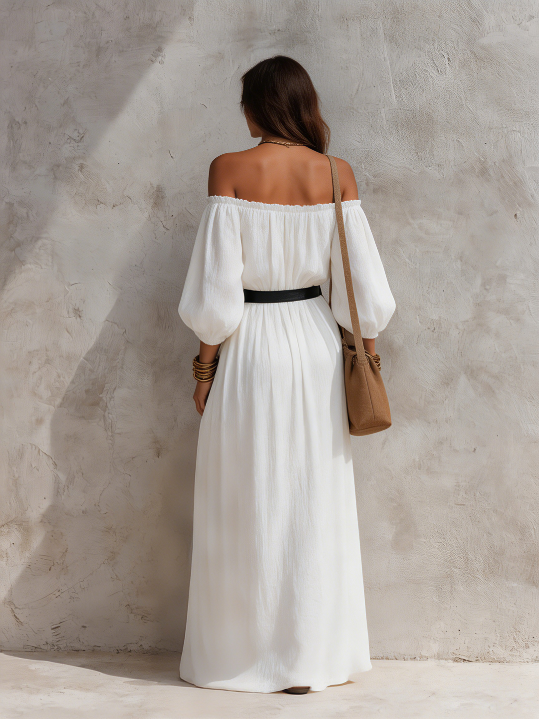 Sienna | Off-Shoulder Belted Maxi Dress