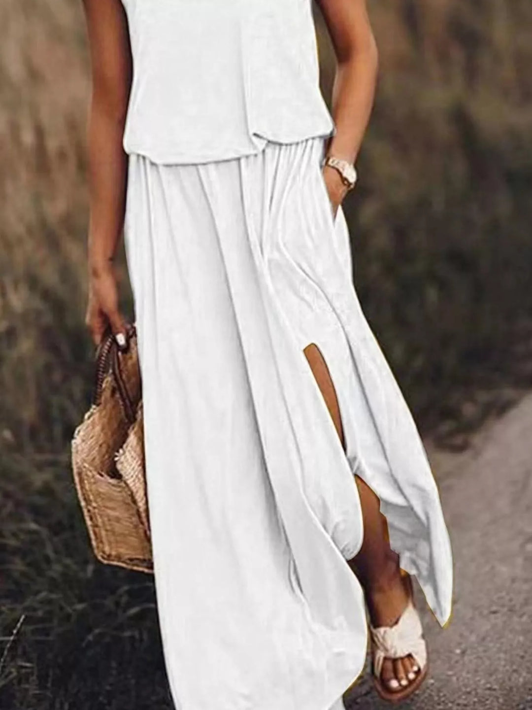 Paloma | Sleeveless Slit Maxi Dress