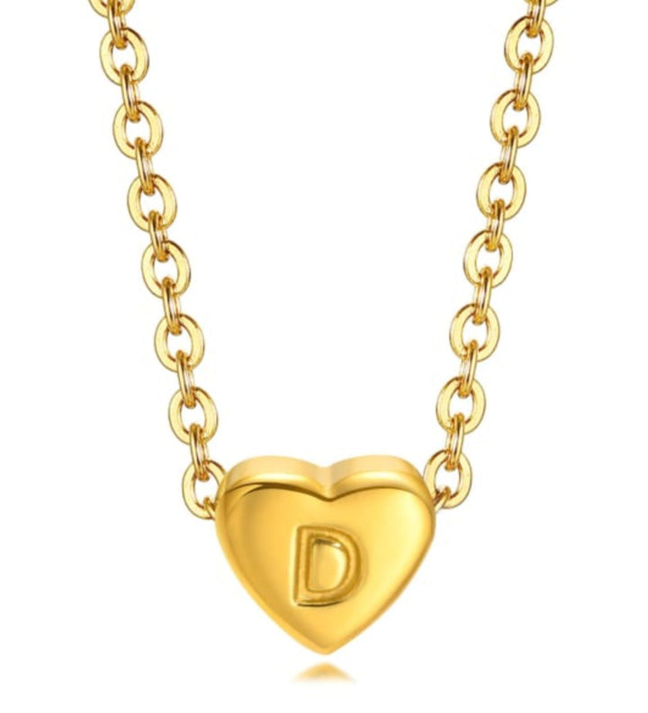 Mini Heart Initial Necklace