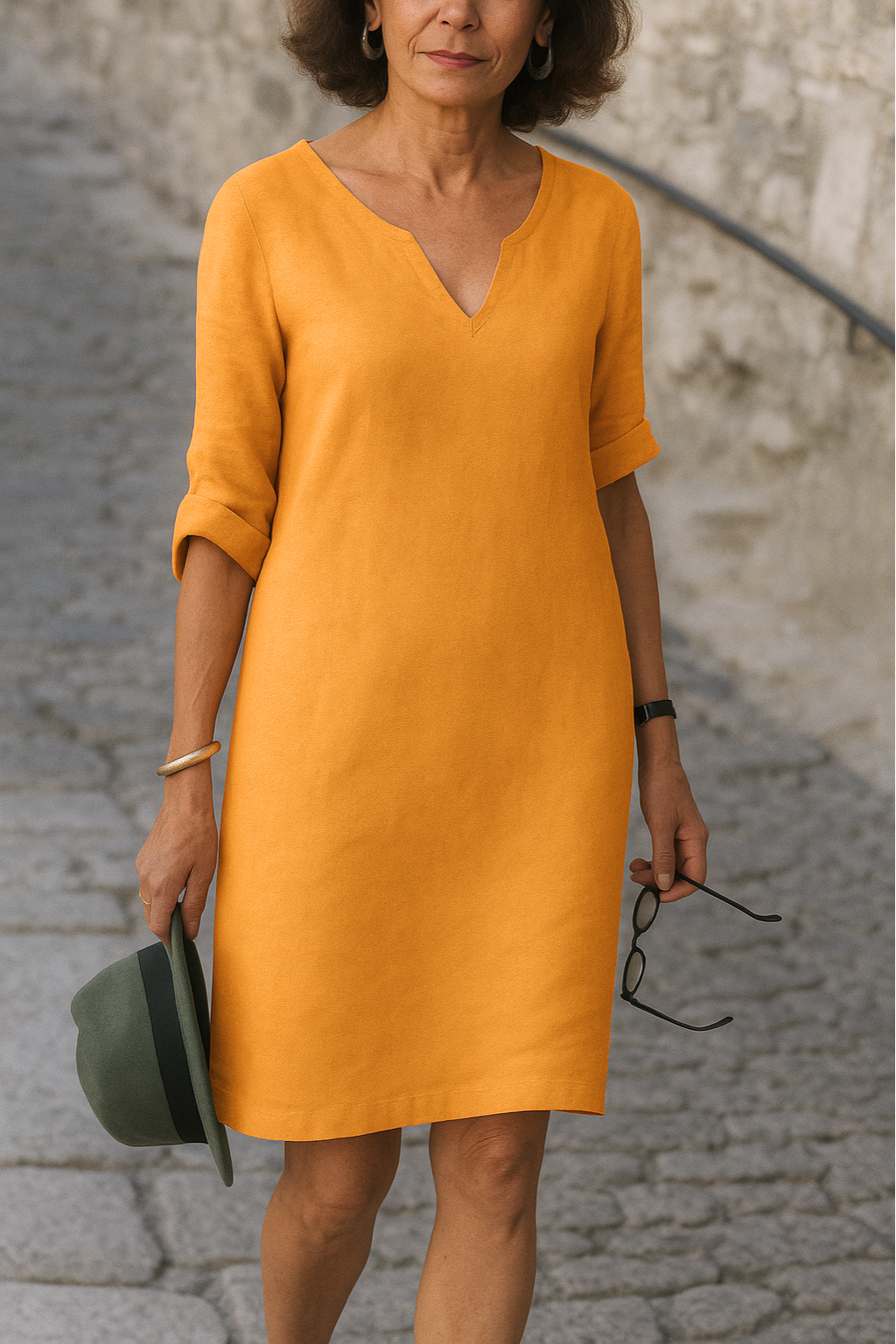 ADRIANA | Flowing Dress with V-Neck and Elegant Line