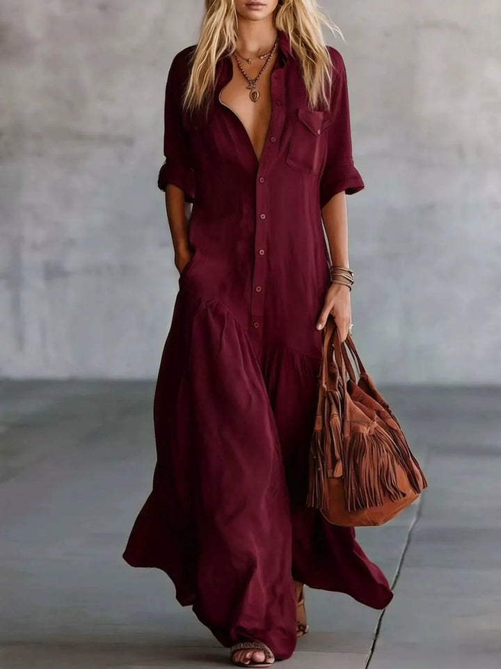 Georgia | Button-Front Maxi Dress
