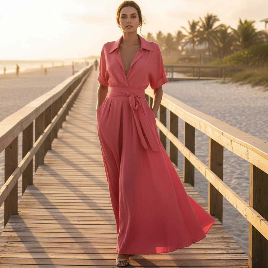 Corinne | Collared Maxi Dress