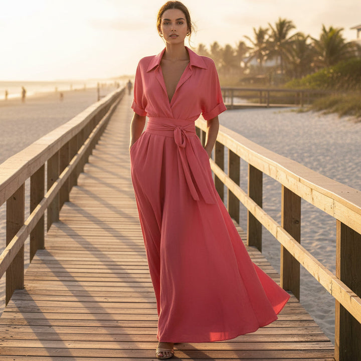 Corinne | Collared Maxi Dress