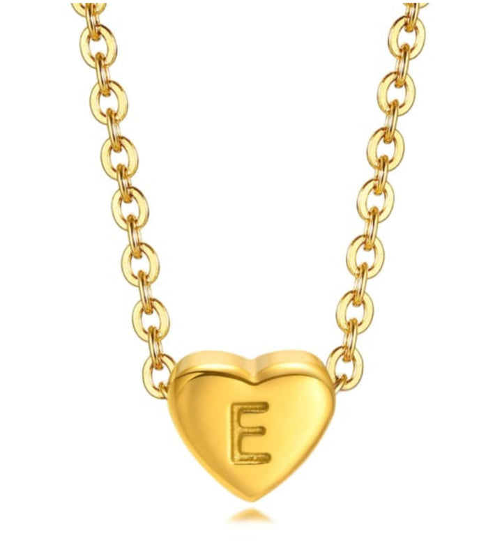 Mini Heart Initial Necklace