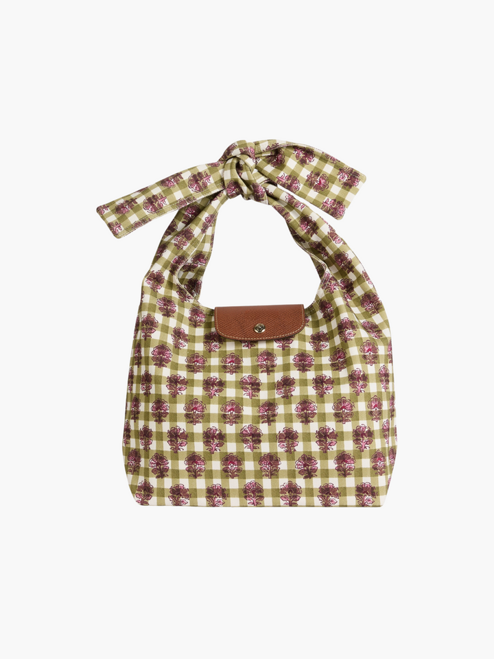 Posy | Floral Gingham Bag with Knot Handle